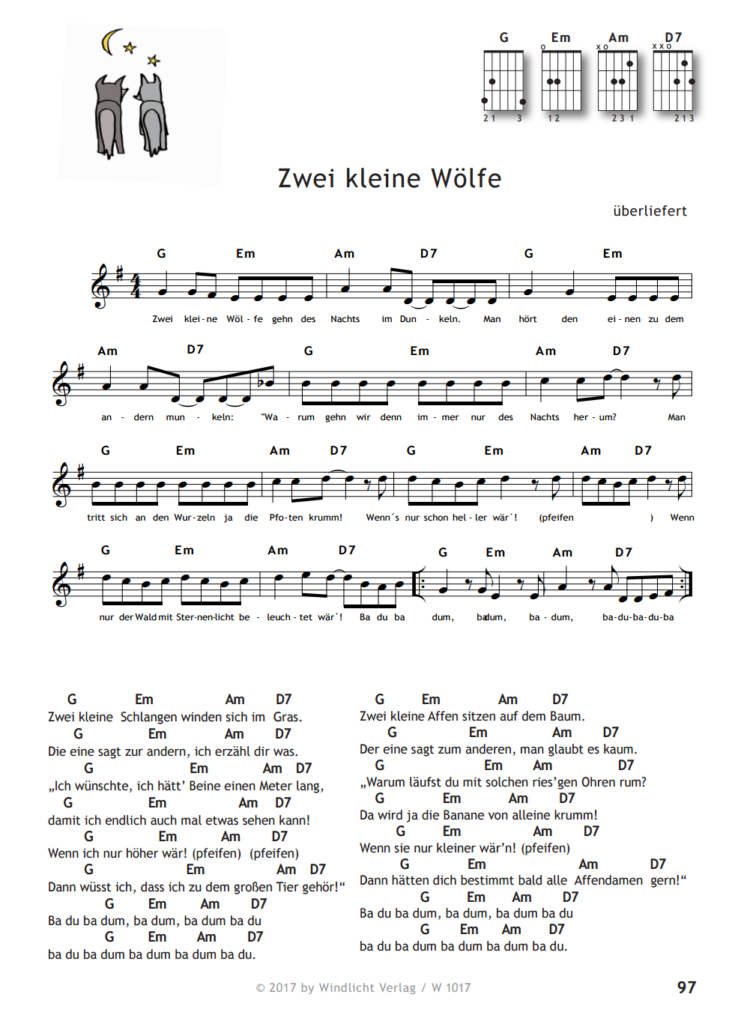 Ein PDF zum kostenlosen Download: Zwei kleine Wölfe